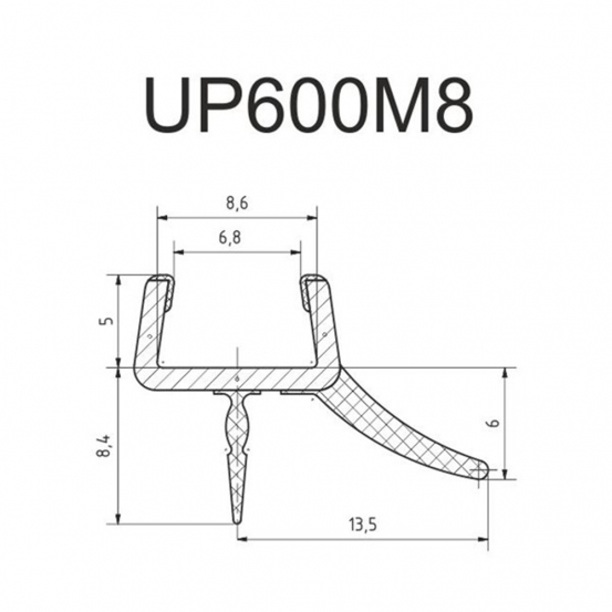 Уплотнитель PVC UP600-M8